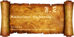 Manheimer Rajmunda névjegykártya